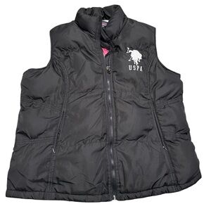 🖤 U.S. Polo Assn. Black Puffer Vest 2XL w/ Hot Pink Lining‎ 🖤
